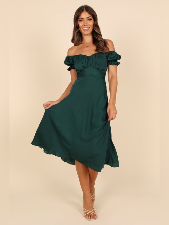 Petal & Pup Dresses & Skirts - NEW Petal & Pup Mickenna Sweetheart Frill Midi Dress Emerald Green, Wedding